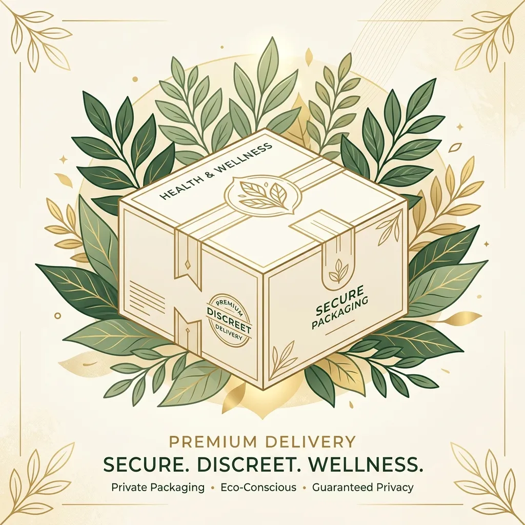 Discreet packaging and quality promise illustration